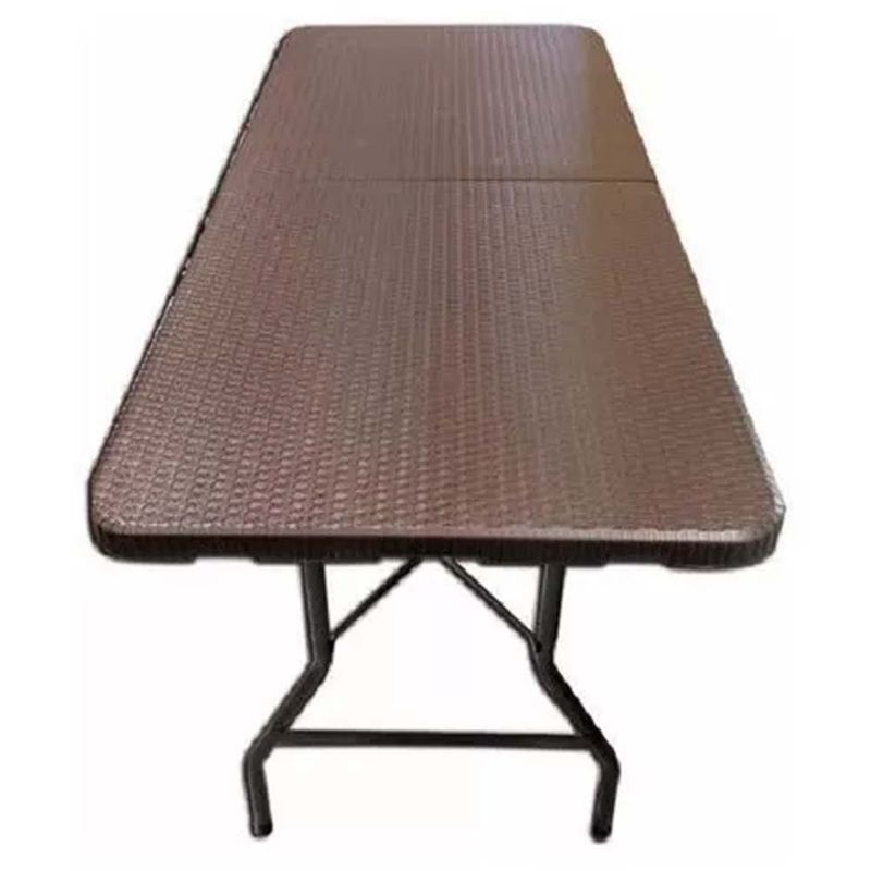 TODODESCUENTO - Mesa Plegable Maleta 180cm Tipo Rattan , Arma Fácil, Camping