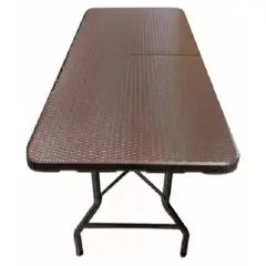 TODODESCUENTO - Mesa Plegable Maleta 180cm Tipo Rattan , Arma Fácil, Camping