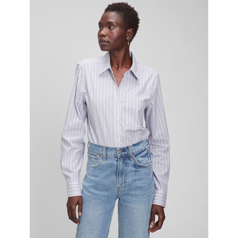 GAP - Camisa De Algodón Celeste GAP