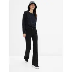 GAP - Jeans Flare Tiro Alto Black Wash Negro
