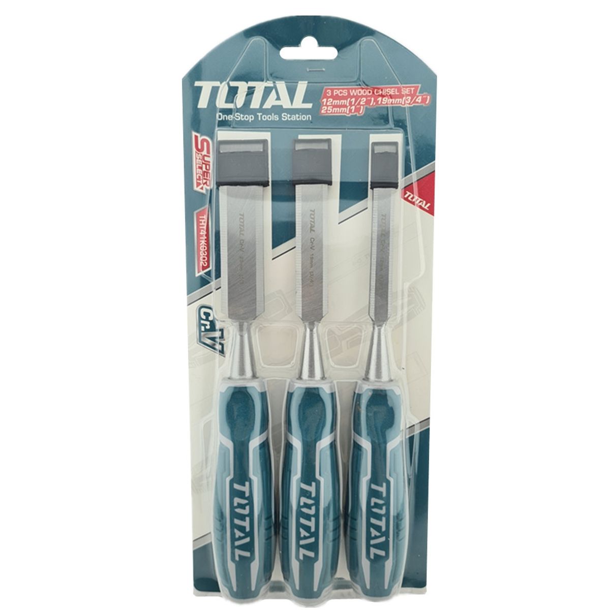 TOTAL TOOLS - Kit Set Juego De Cinceles Para Madera 3 Pcs Total Tht41k0302