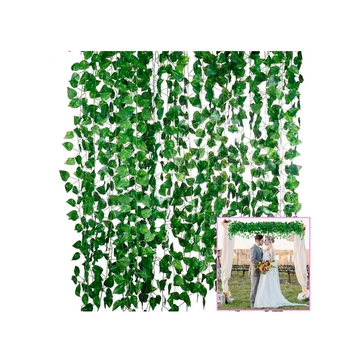 GENERICO - Set 12 Tiras Planta Artificial Enrredadera 2.1m Decoración