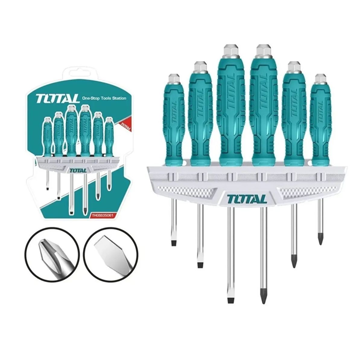 TOTAL TOOLS - Set De Destornilladores De Golpe 6 Piezas