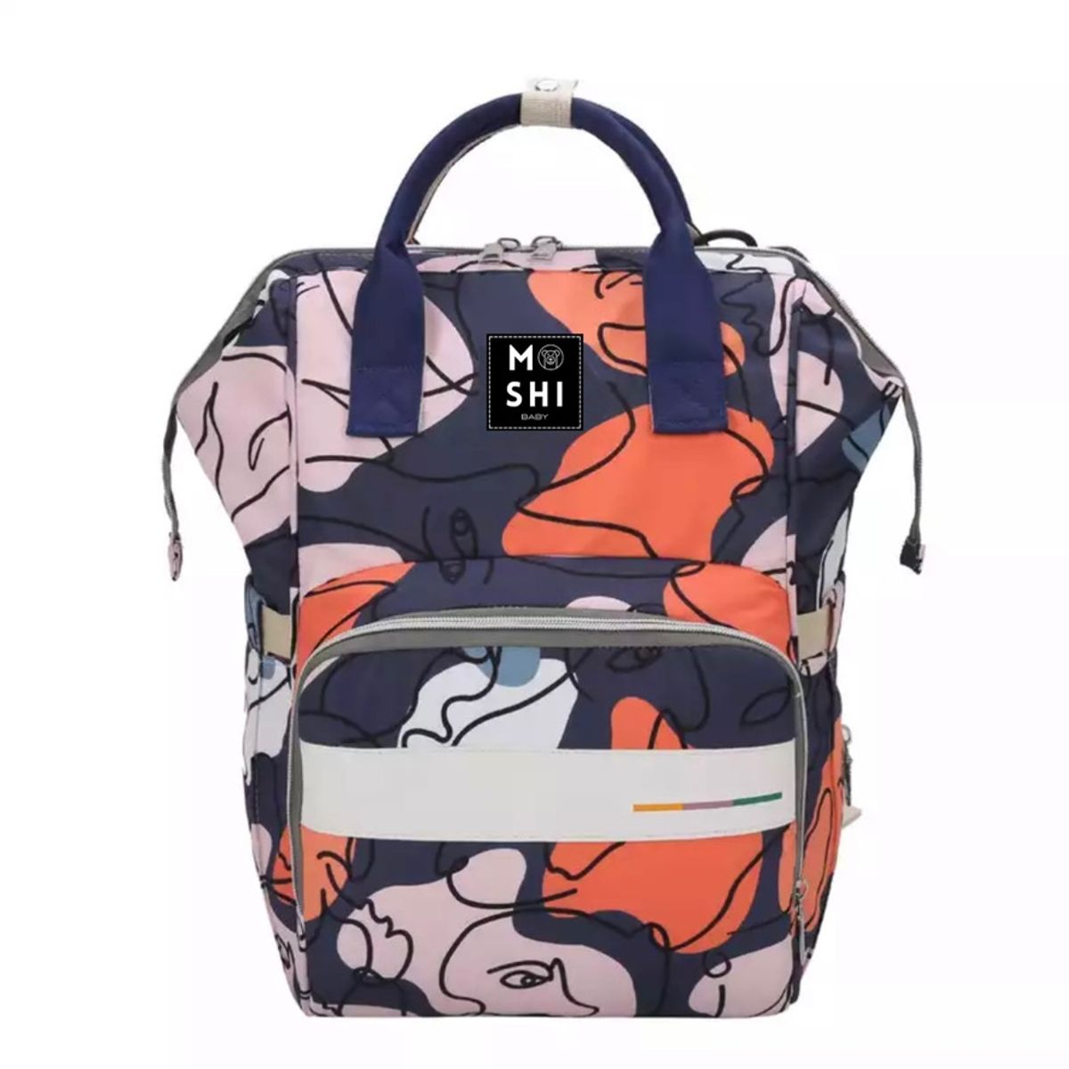 GENERICO - Bolso Mochila Maternal Pañalera Diseño Face Aesthetic Colores