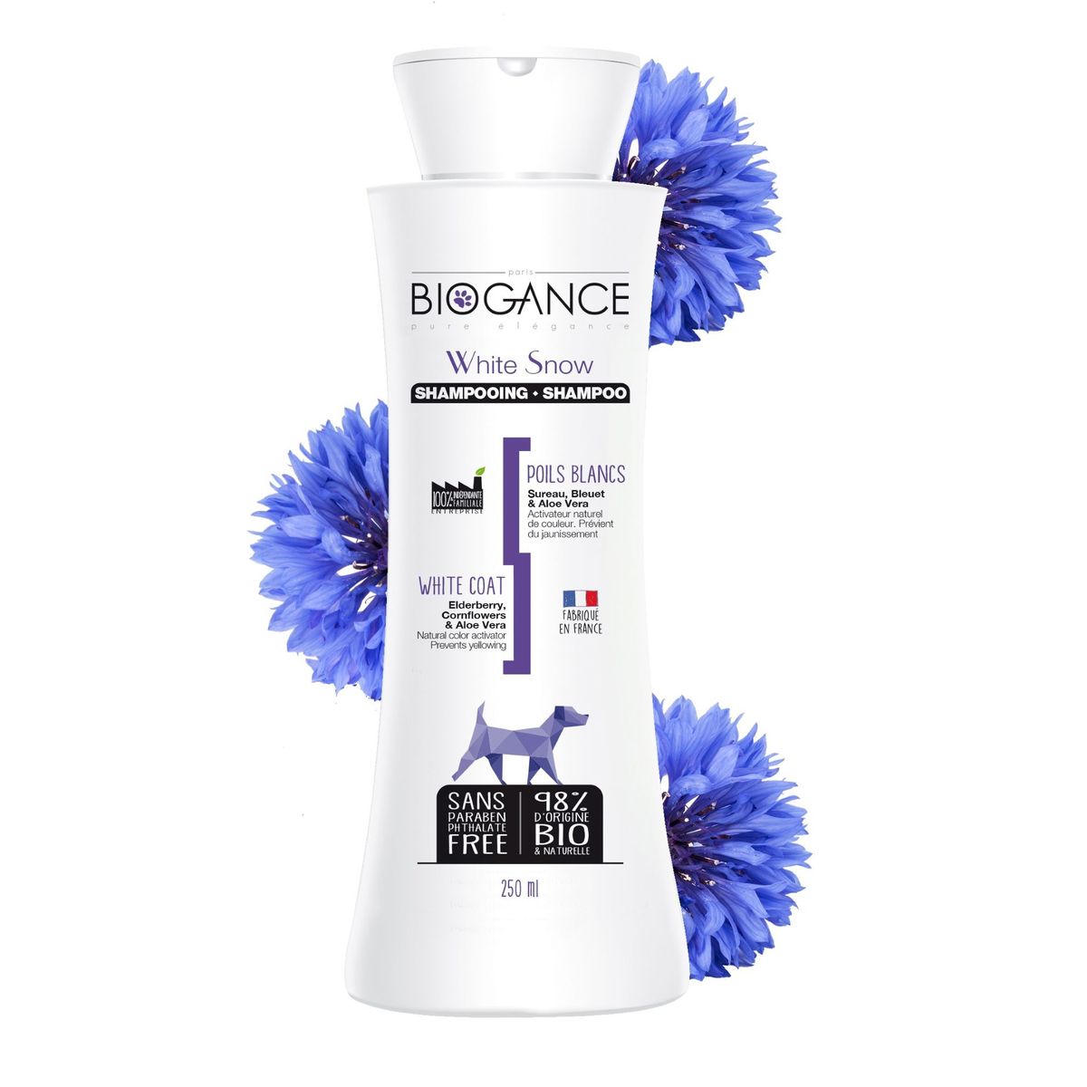 BIOGANCE - Shampoo White Snow 250 ml (Pelaje blanco) BIOGANCE