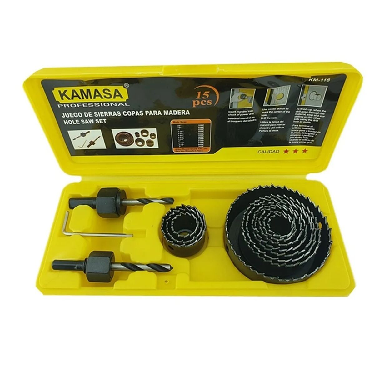 KAMASA - Juego De Hoja De Sierra Copas 15 Piezas Kamasa