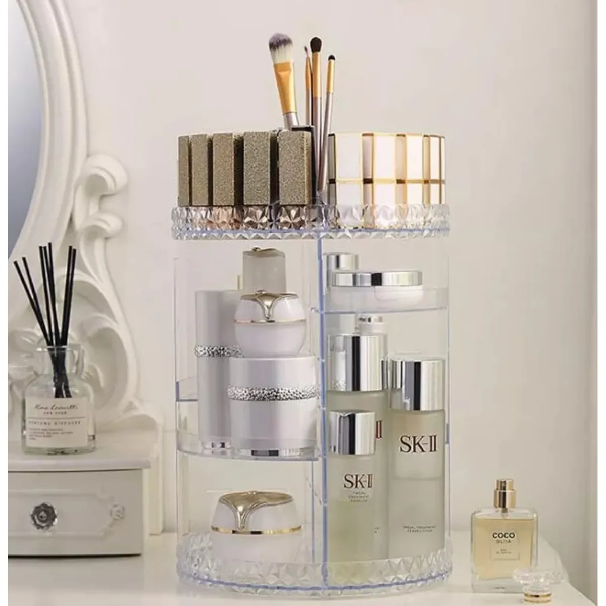 GENERICO - Organizador De Maquillaje Giratorio Lápiz Labial 360°