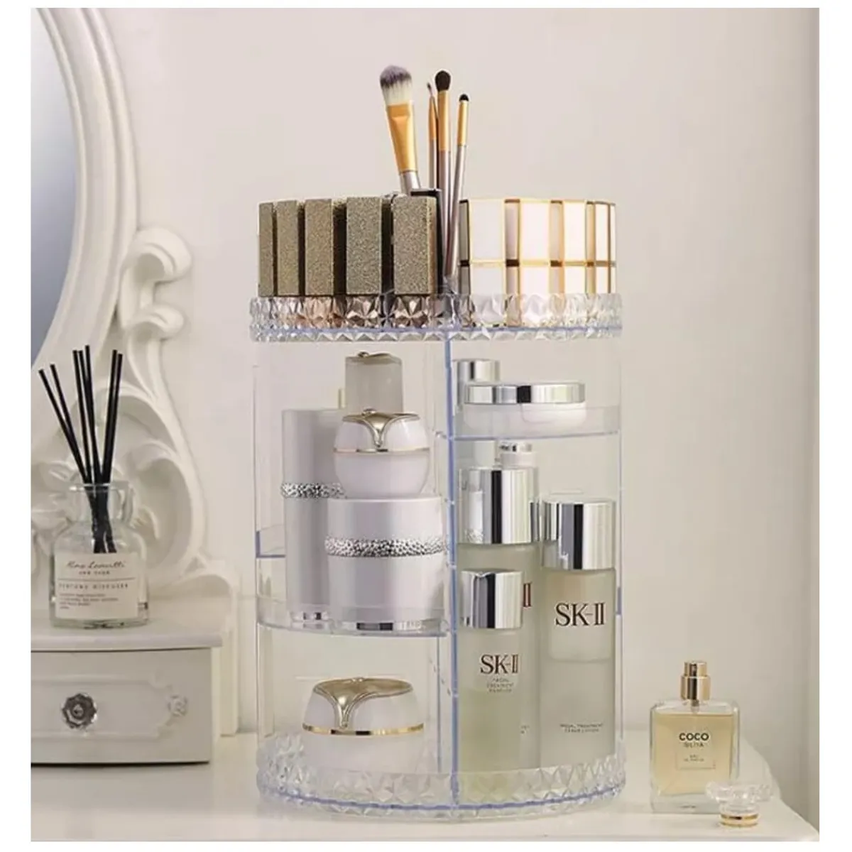 GENERICO - Organizador De Maquillaje Giratorio Lápiz Labial 360°