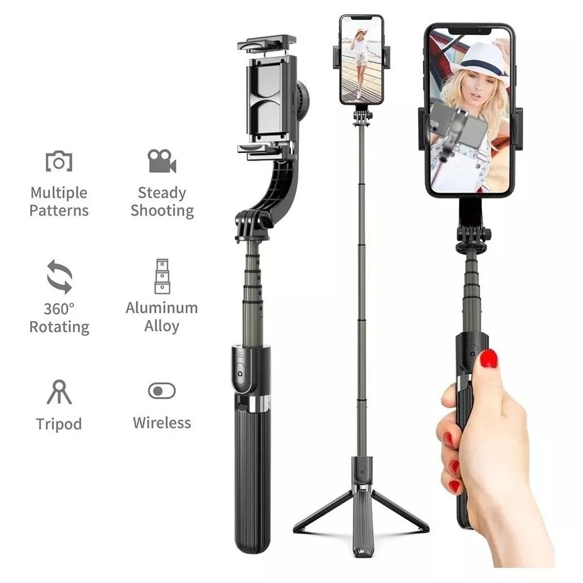KUANGYE - Soportes De Estabilizador Celular Gimbal Selfie Stick Tripode  Mando