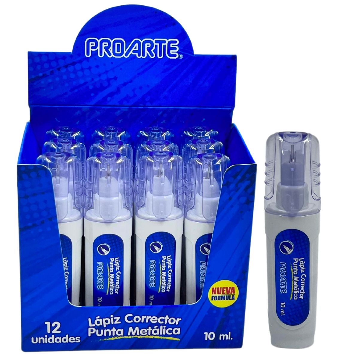 PROARTE - Pack 12 Lapices Corrector Punta Metalica 10ml