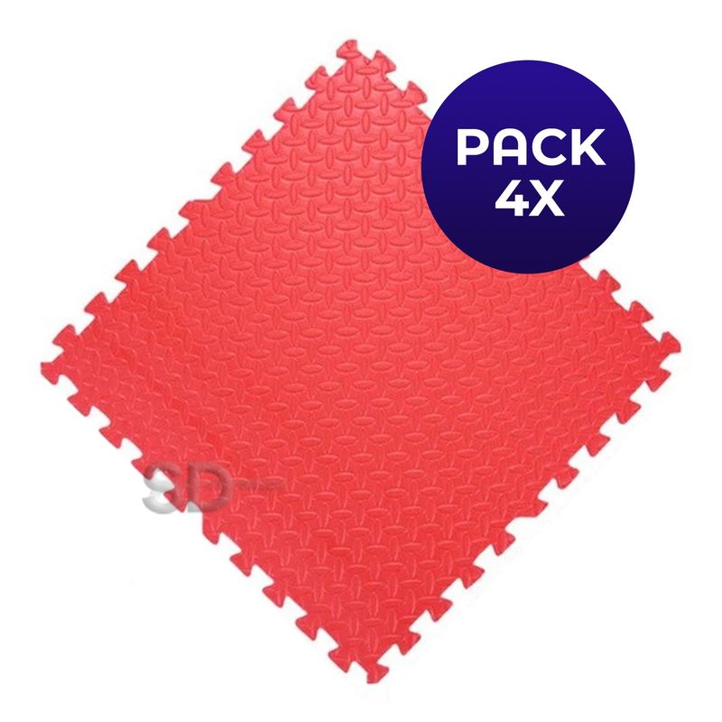 SDFIT - Pack 4x Tatami 60 cm x 60 cm x 2 cm Rojo