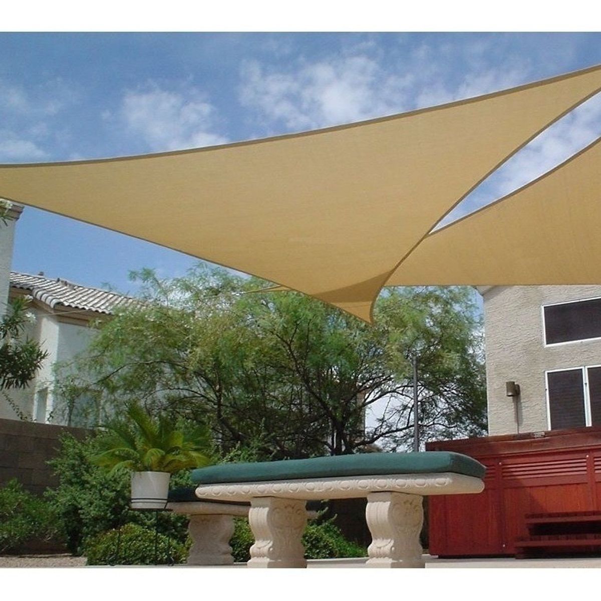 BJ HOGAR - Toldo Vela Sombra Malla Anti Uv Triangular 5mx5mx5m