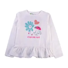 PILLIN - Polera Sustentable Niña Blanco