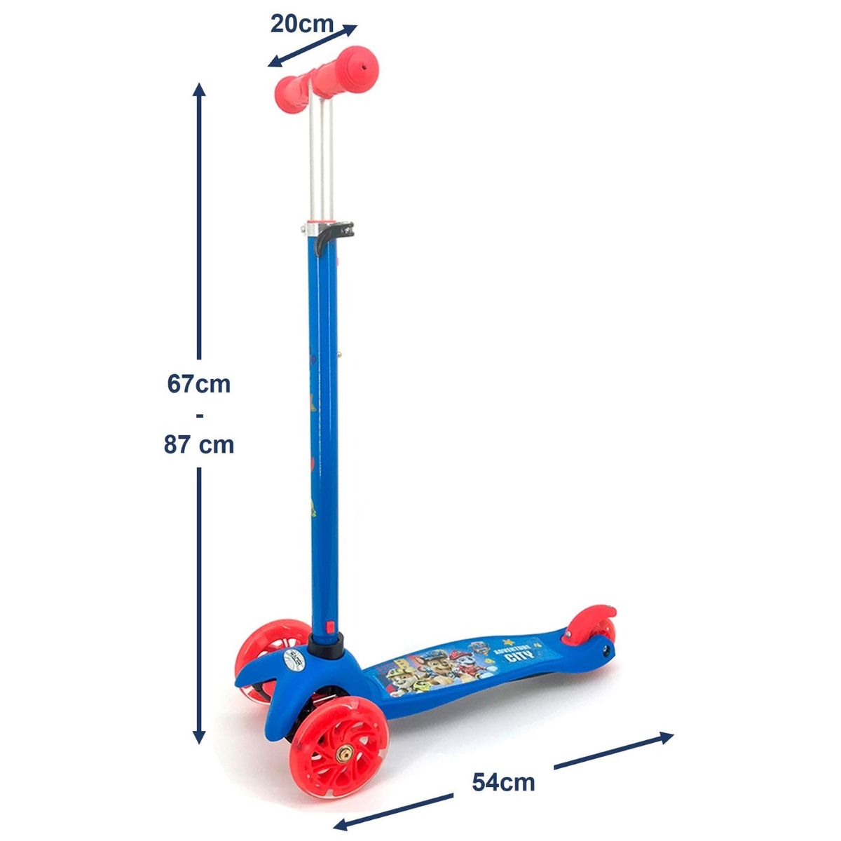 LUMAX - Scooter Monopatin Paw Patrol La Pelicula Chase Con Luz