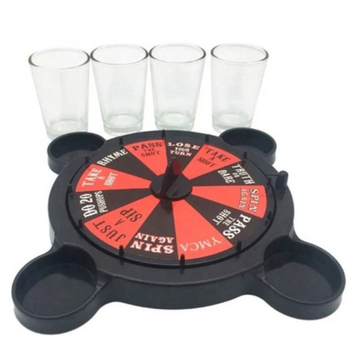 OEM - Juego De Ruleta Casino Shots 4 Vasos 50cc Bar Fiesta Bebidas