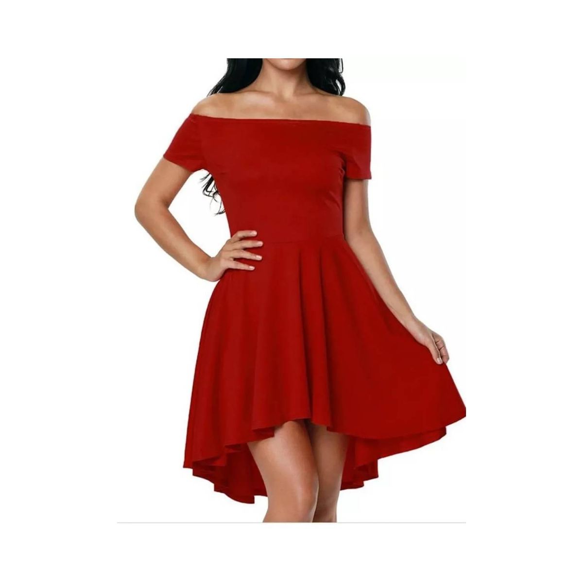 GENERICO - VESTIDO DE FIESTA CORTO - HOMBROS DESCUBIERTOS