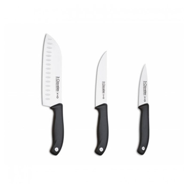 GENERICO - Cuchillo set 3un N1734 evo Tres Claveles Mimbral