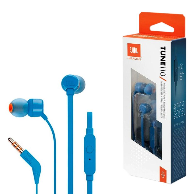 JBL - Audifonos JBL Tune110 In-ear Conector 3.5mm Manos Libres