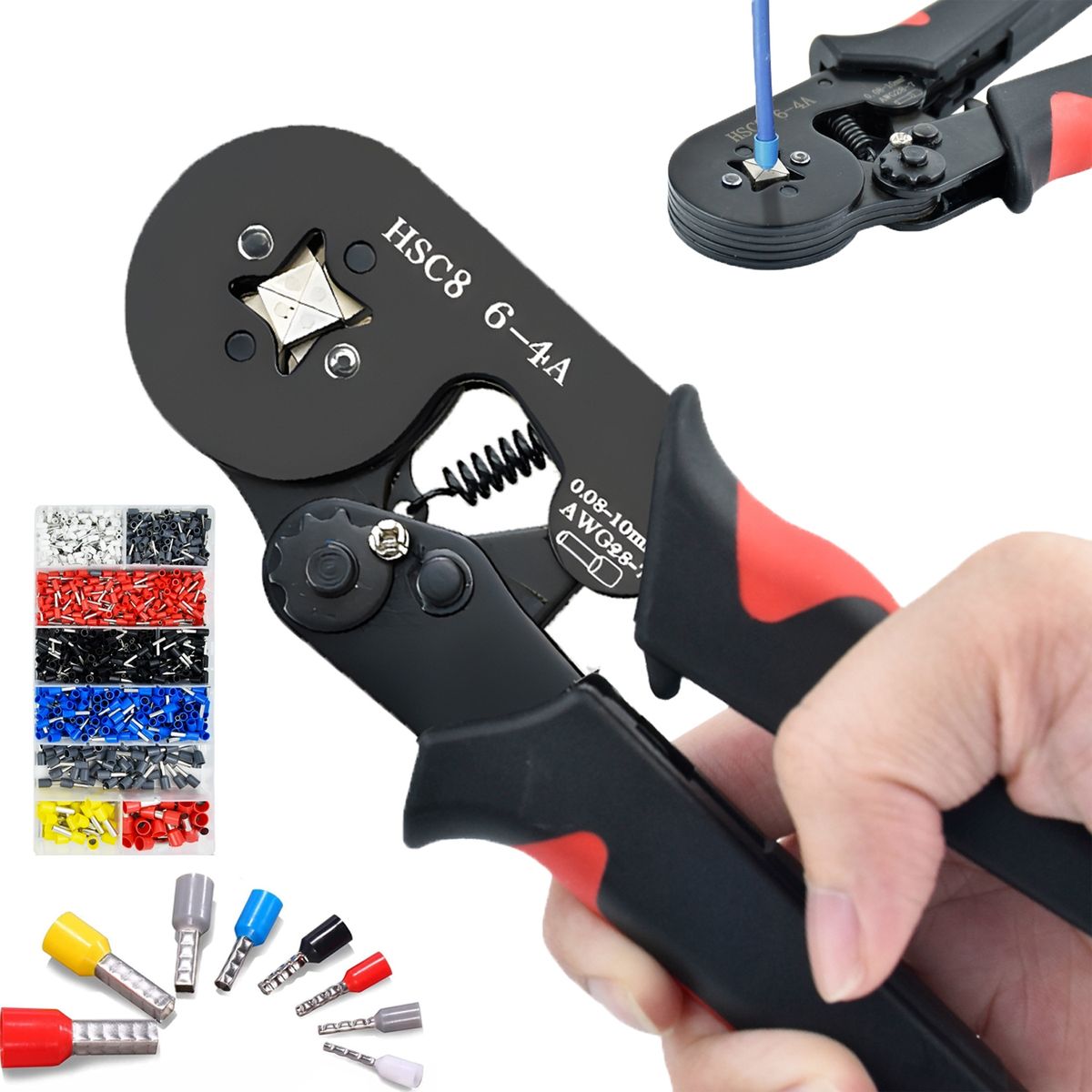 AIZO - Alicate Aprieta Terminal Crimping Ferrule + 1200 Pcs