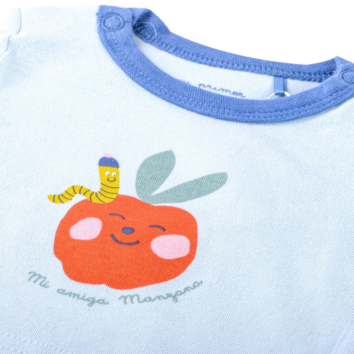 PILLIN - Set 2 Pzas Body Orgánico Manga Larga Bebé Niño Multicolor Pillin - Celeste