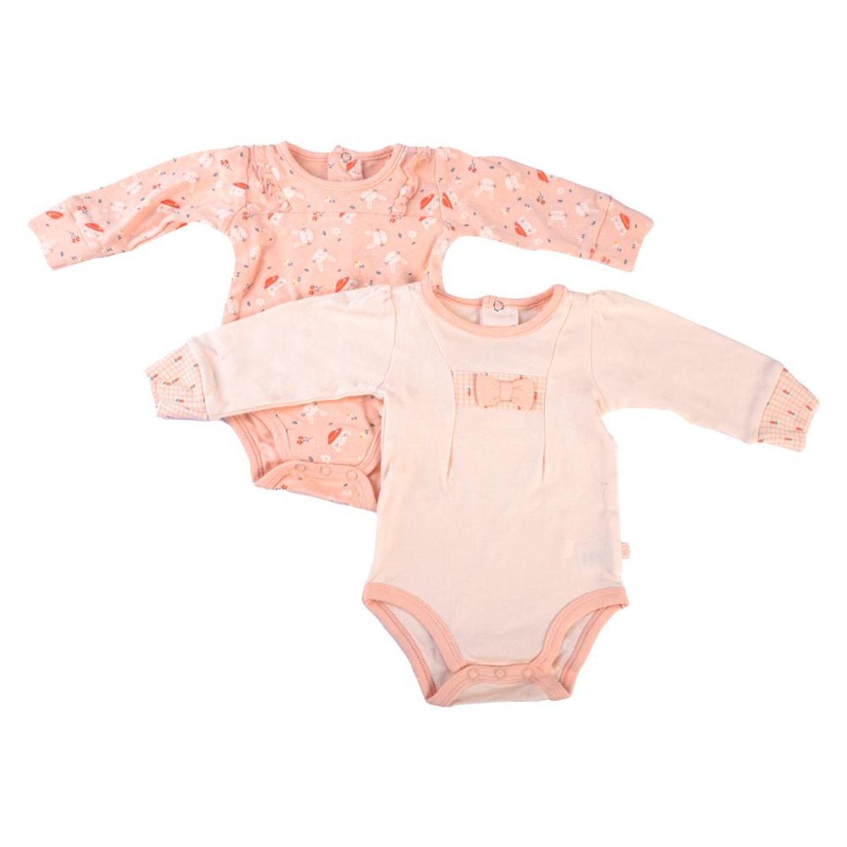 PILLIN - Set 2 Pzas Body Orgánico Manga Larga Bebé Niña Multicolor Pillin PILLIN