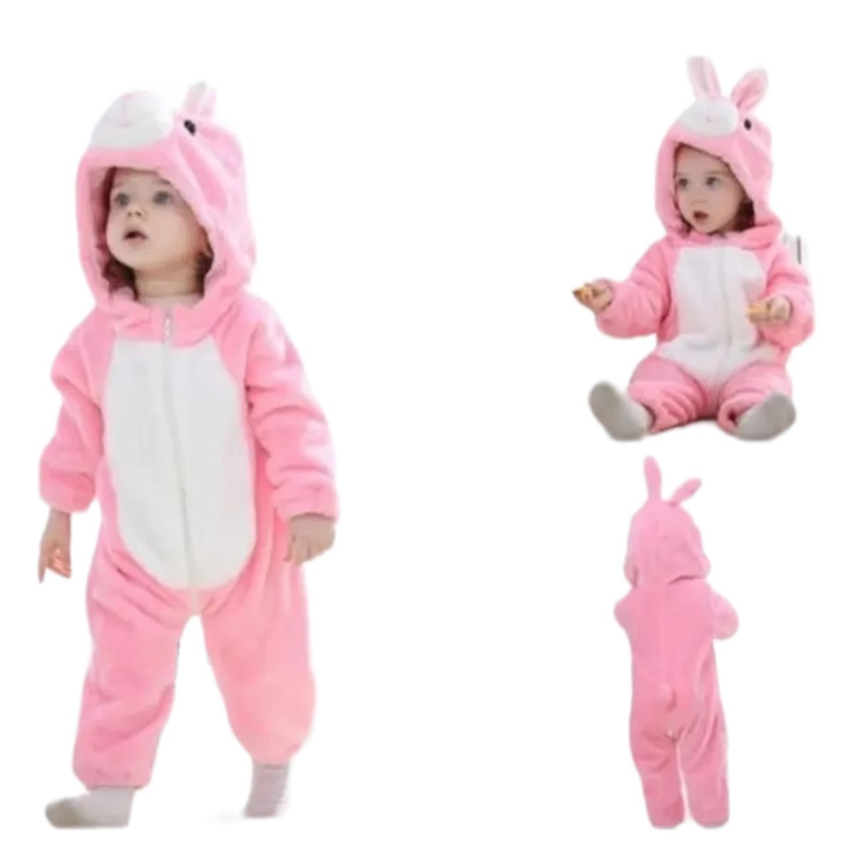 AGW - Pijama Enterito Polar Bebés Conejita Rosada