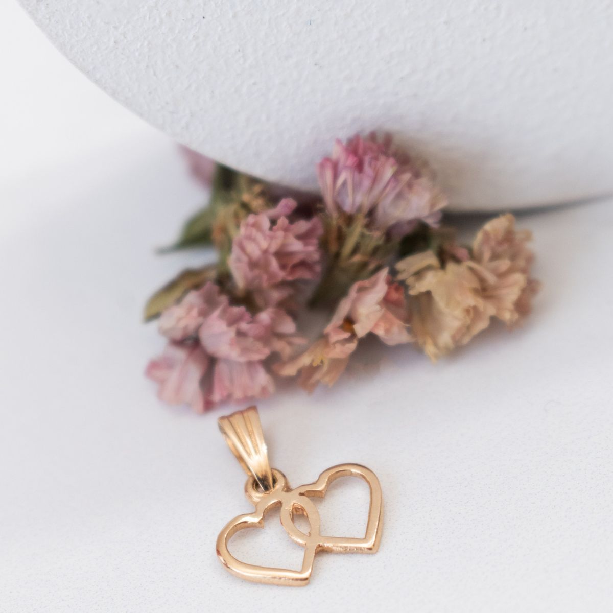 MODAS LILLO - Colgante Mujer Corazón Doble 1.4 Cm Oro 18k Joyas Modas Lillo