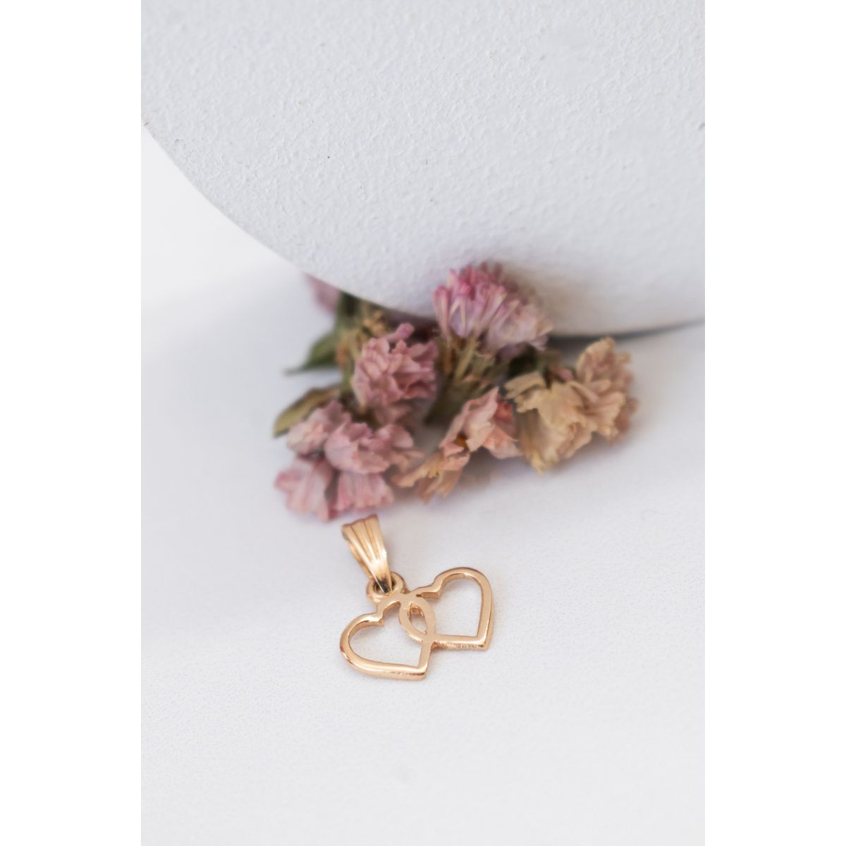 MODAS LILLO - Colgante Mujer Corazón Doble 1.4 Cm Oro 18k Joyas Modas Lillo