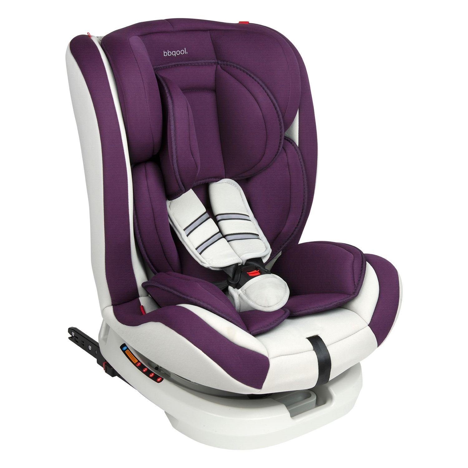 BBQOOL Silla De Auto Convertible Apolo Isofix 360° Púrpura