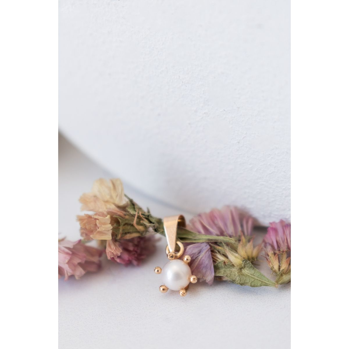 MODAS LILLO - Colgante Mujer Perla Pistilo 6mm Oro 18k Joyas Modas Lillo