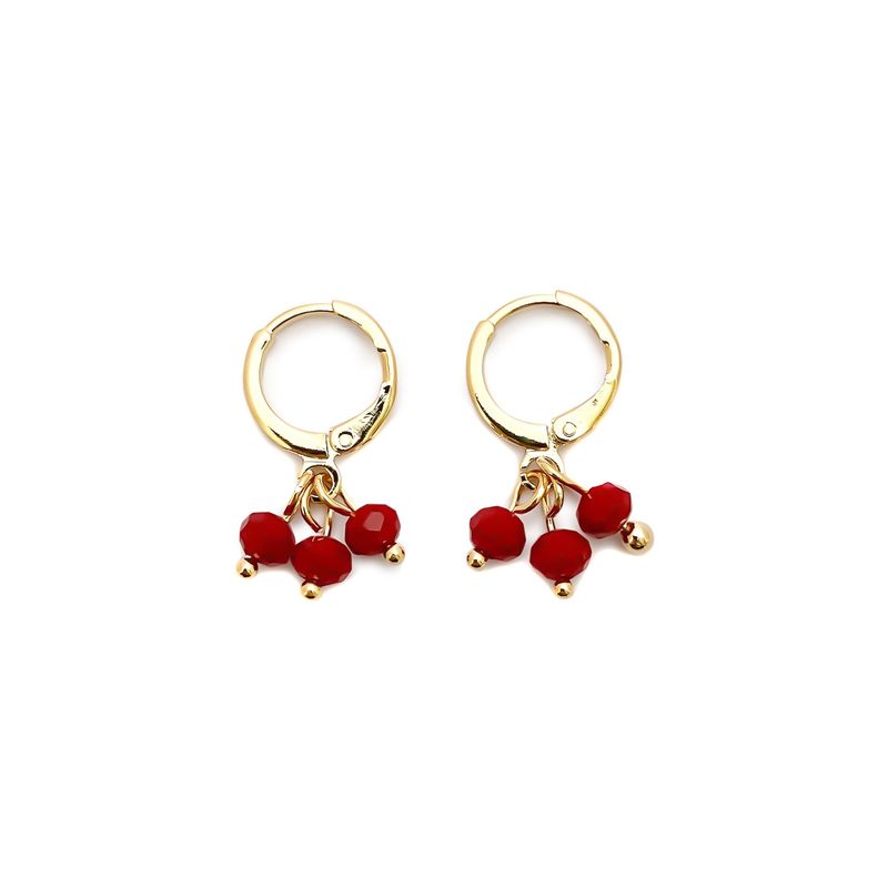 ANDREA COGGIOLA JOYAS - Aros Argollas Cristales Colgando Enchapado Oro 18K