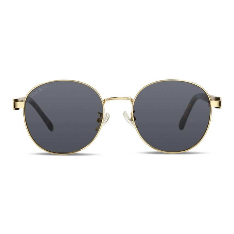 BONOBOSS - Lentes de Sol Redondos Harry Gold Polarizados - Negro - Talla única