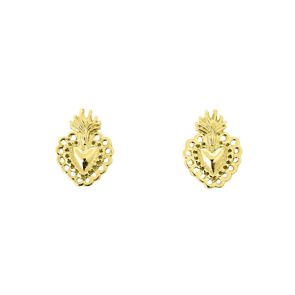 COGGIOLA - Aros Corazón Detente Enchapado Oro 18K