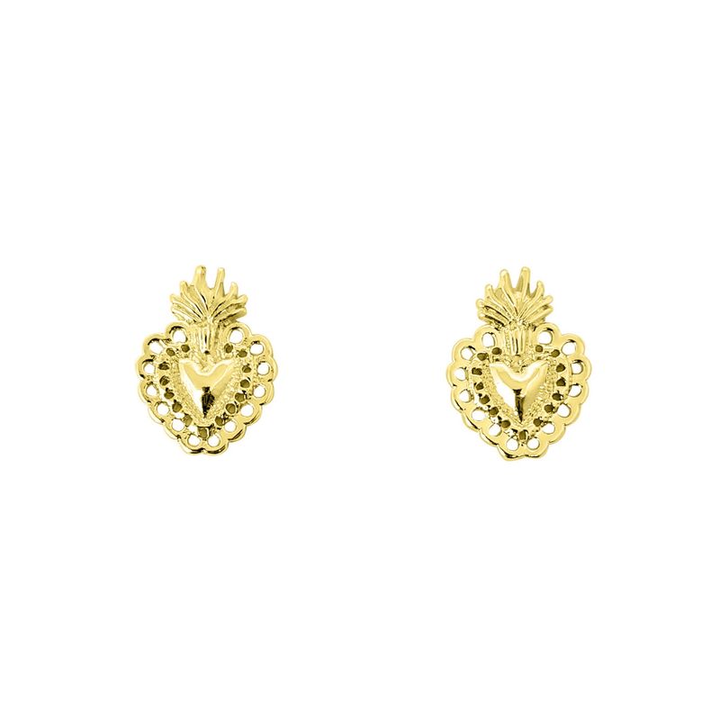 ANDREA COGGIOLA JOYAS - Aros Corazón Detente Enchapado Oro 18K