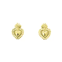 ANDREA COGGIOLA JOYAS - Aros Corazón Detente Enchapado Oro 18K