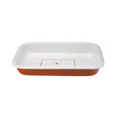 FANTUZZI - Bandeja / Fuente de horno 40 cm acero vitrificado Vintage naranja
