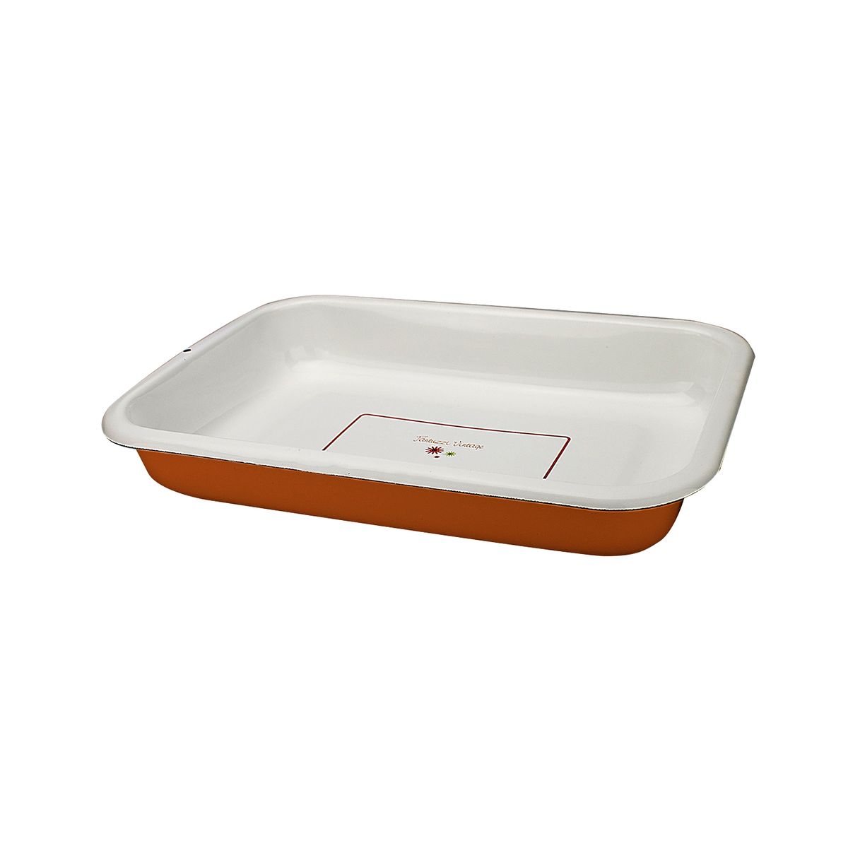 FANTUZZI - Bandeja / Fuente de horno 40 cm acero vitrificado Vintage naranja