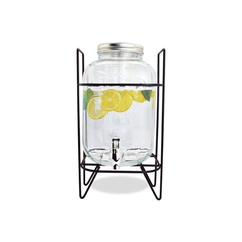 OEM - Dispensador Vidrio Jugo Agua Stand Metalico 5 Litros