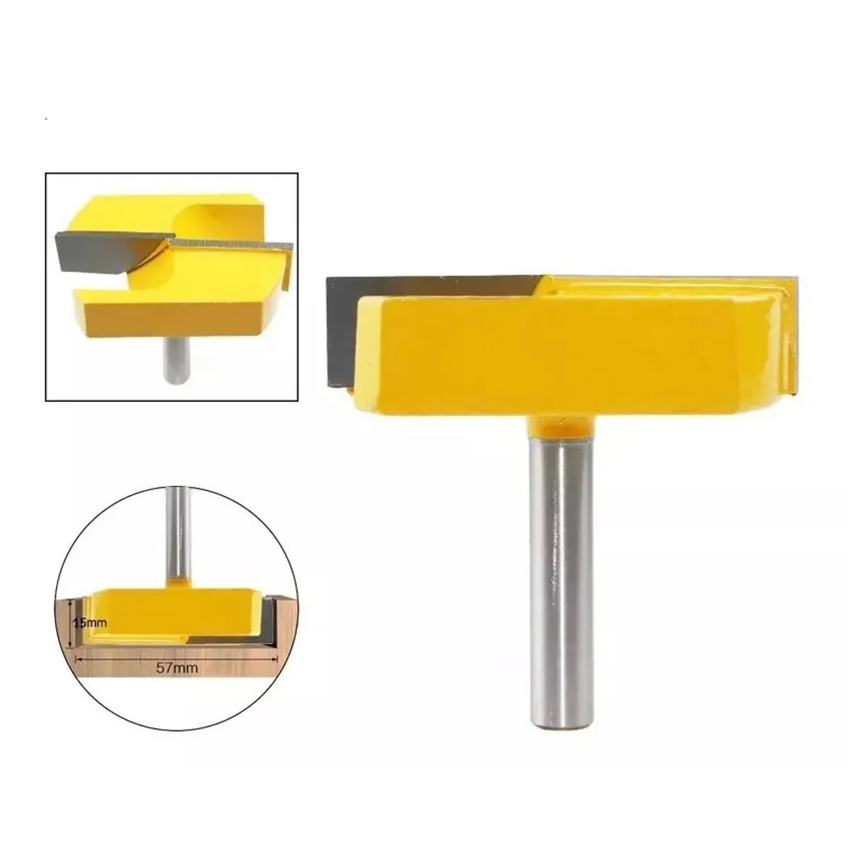 GENERICO - Fresa Madera Rectificadora Vástago ½ X 57mm Rebaje