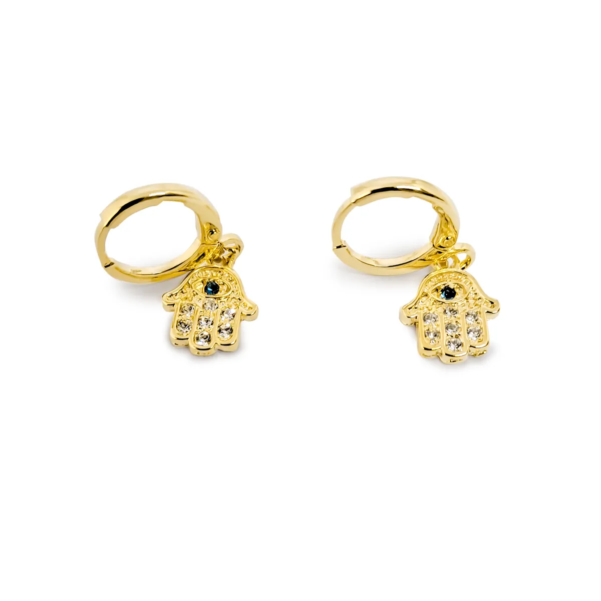 COGGIOLA - Aros Argollas Mano Fátima Colgante Enchapado Oro 18K