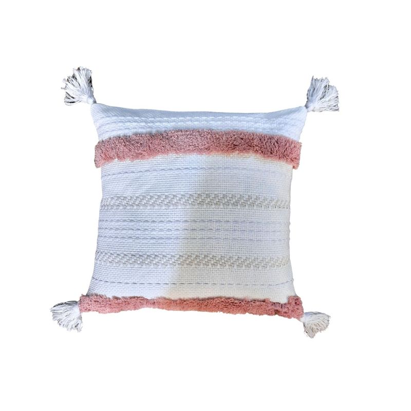 LOVE HOME DECO & LIVING - Cojin de Lino Franjas Rosa
