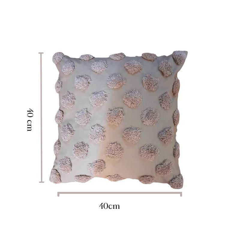 LOVE HOME DECO & LIVING - Cojin de Lino Pompones Café