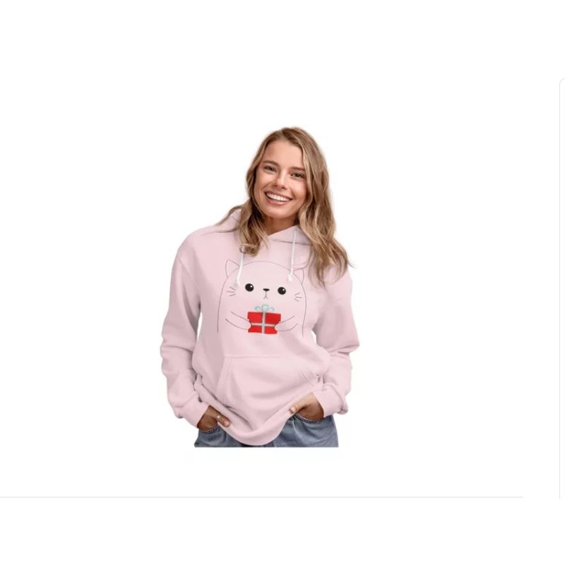 GENERICO - Polerón Gatito Lindo Regalo Mujer Algodón Estampado
