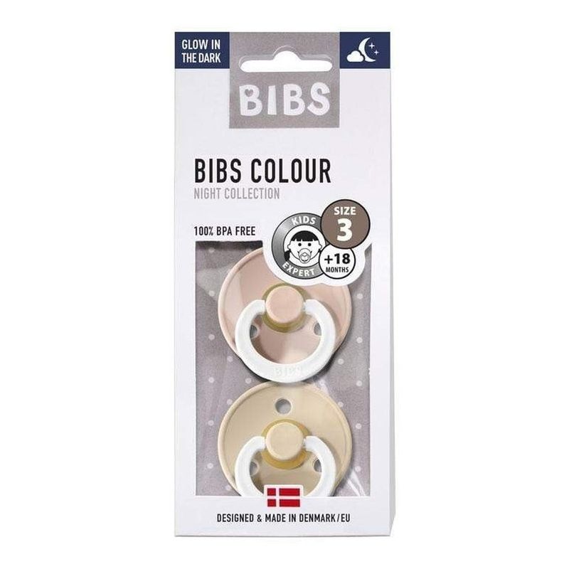 BIBS - Pack Chupetes Bibs Talla 3 - Blush Night/Vainilla Night