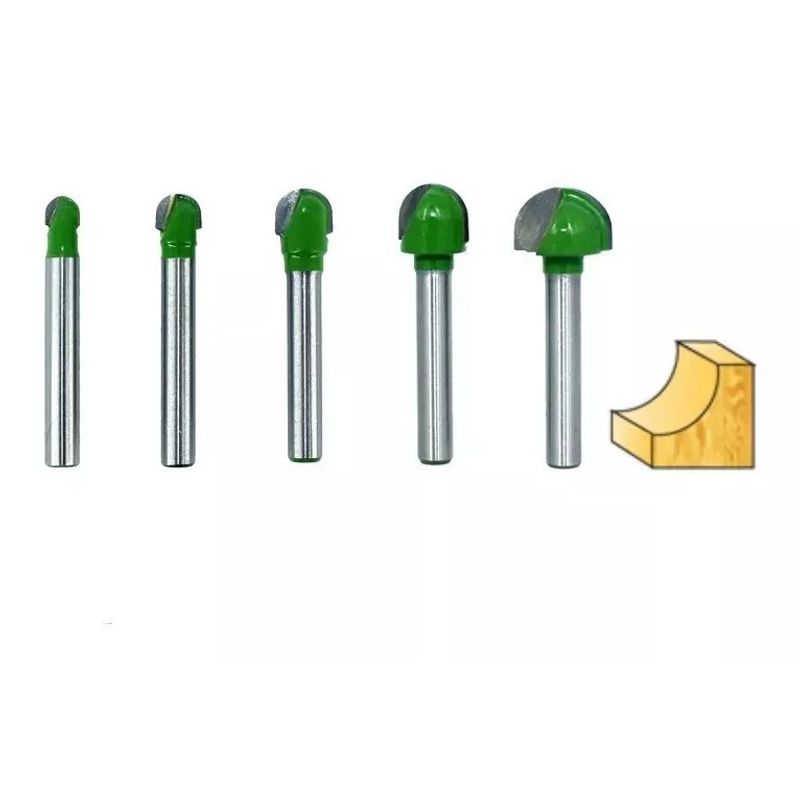 GENERICO - Fresa Madera Redonda Toma 6 Set 5pcs