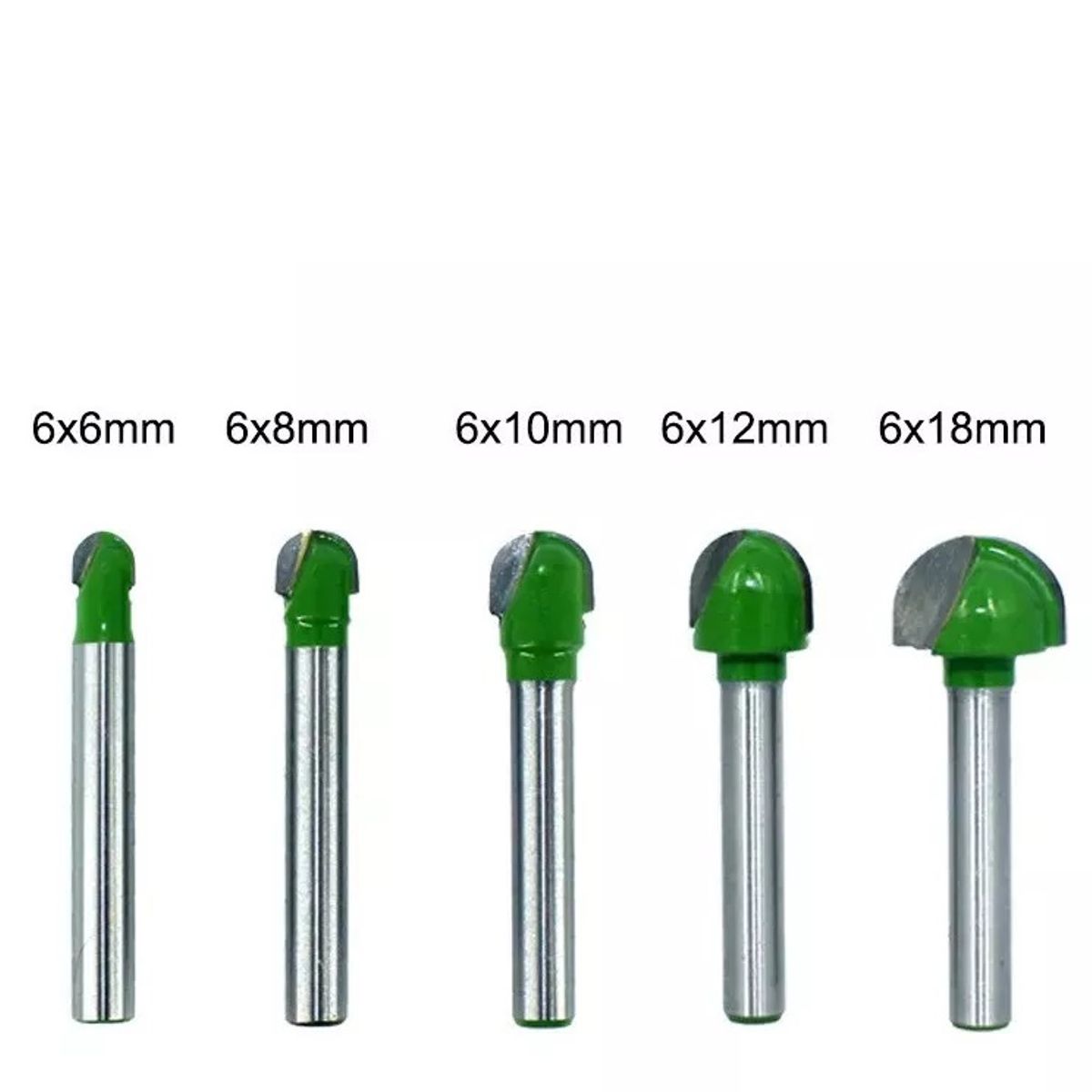 GENERICO - Fresa Madera Redonda Toma 6 Set 5pcs