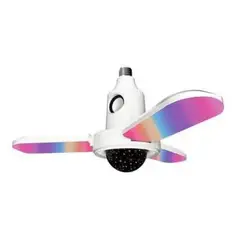 GENERICO - Ampolleta Rgb Parlante 3 Aspas Con Bluetooth Y Esfera Musical.