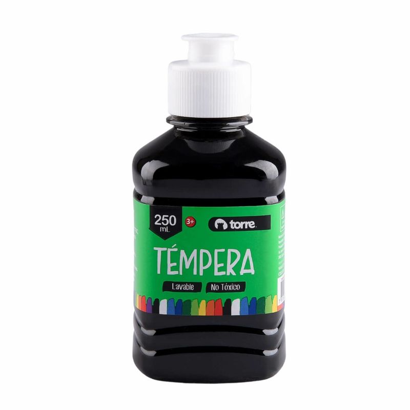 TORRE - Frasco de témpera 250ml Negro