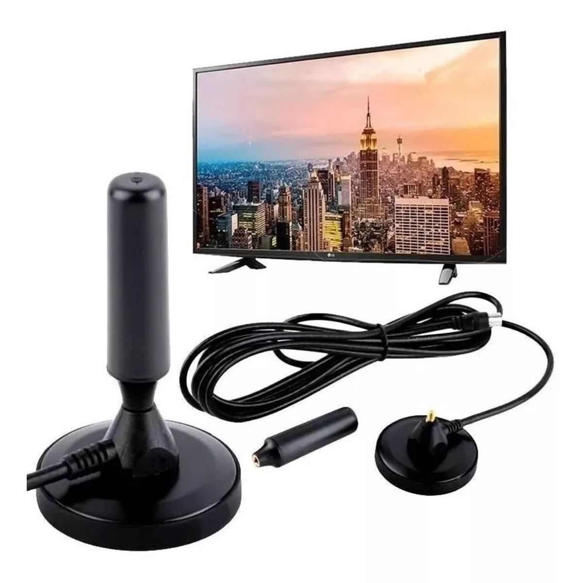 GENERICO - Pack X3 Antena Tv Digital Hd Con Iman Interior Exterior