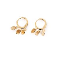 Aros Argollas 3 Corazones Colgando Enchapado Oro 18K